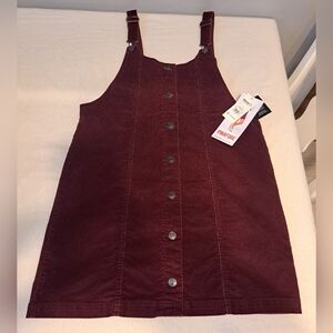 Women's Dress Size Large Burgundy Corduroy New
